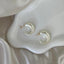 Large Curved Pearl Hoops