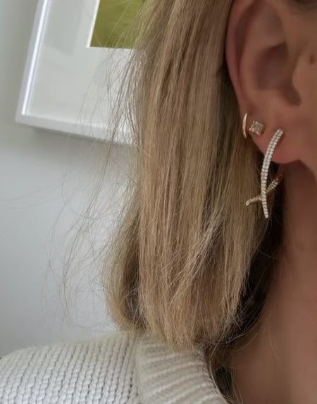 Diamond Wishbone Earrings