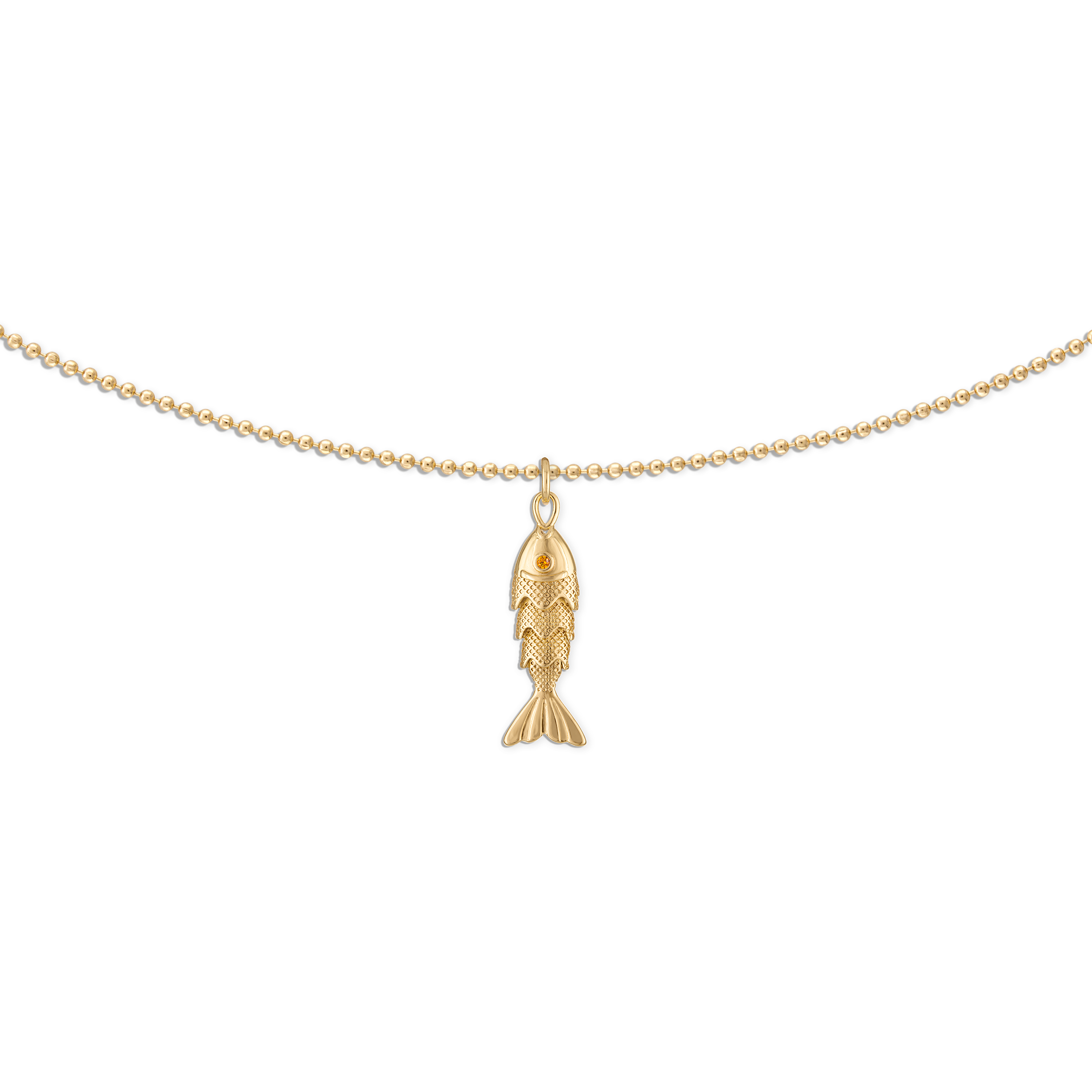 Gold Fish Ball Chain Necklace Gold Fish Ball Chain Necklace