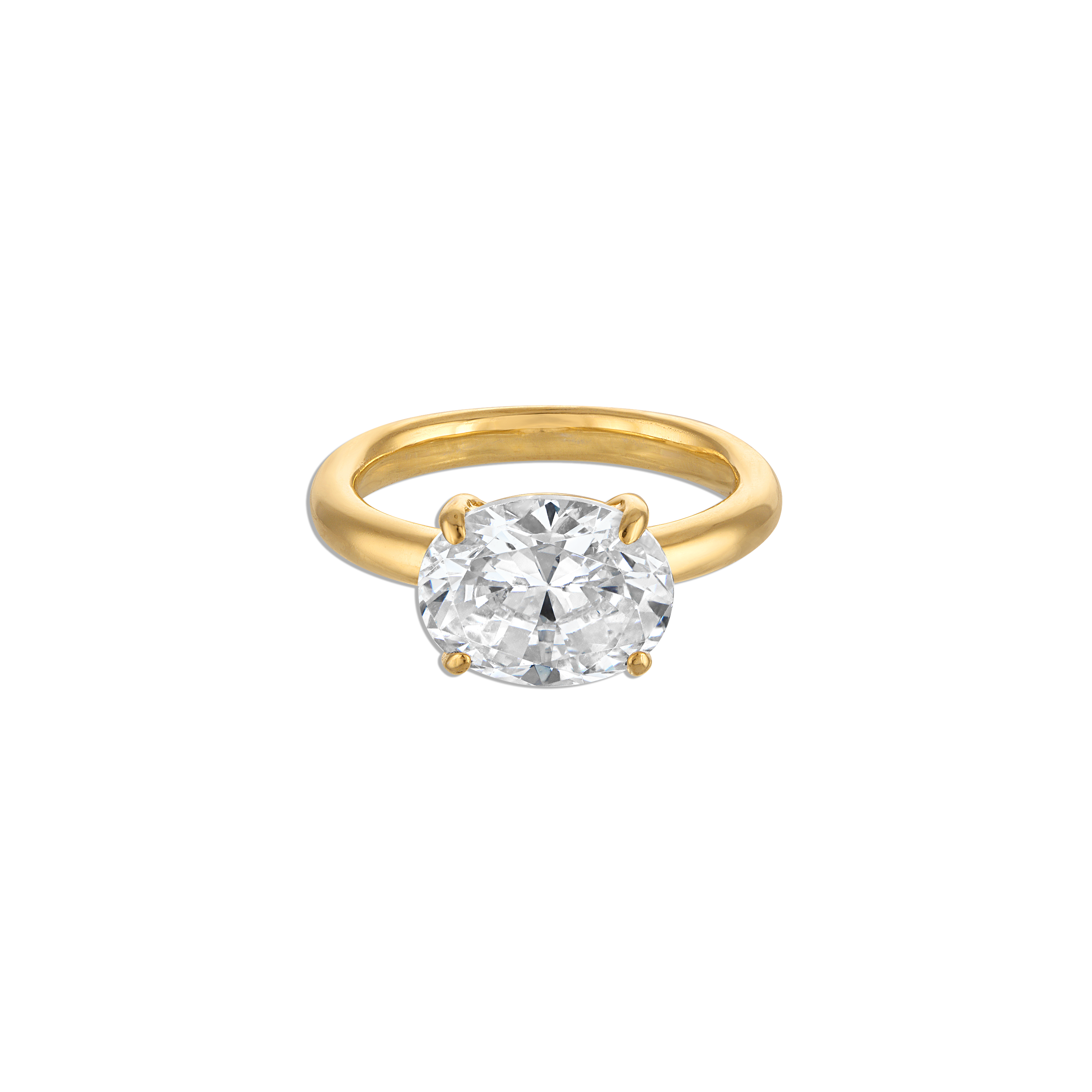 Oval Pinky Ring - Vermeil Gold with Lab Gemstone | Alexa Leigh