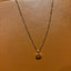 rolo and paperclip necklace with citrine bezel pendant