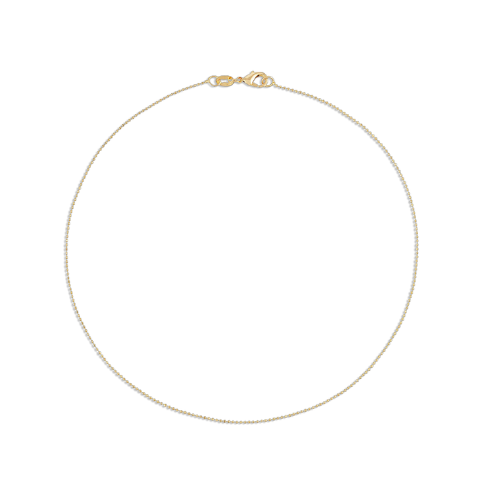 1MM Diamond Cut Gold Ball Chain Bracelet