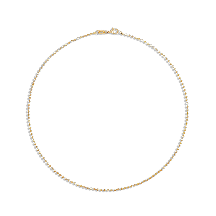 2MM Gold Ball Chain Necklace
