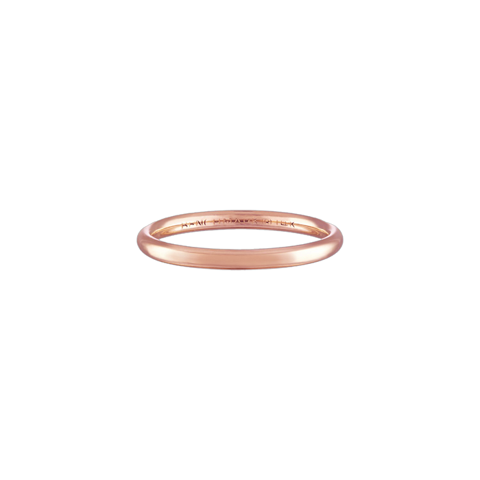 2mm 14k best sale rose gold band