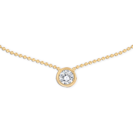 2MM Crystal Gold Ball Chain Necklace