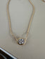 Mini Rope Chain Necklace with Crystal Pendant