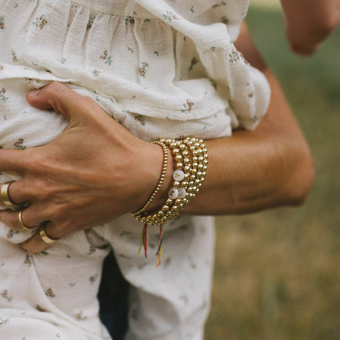 Custom Pearl Initial Ball Bracelet