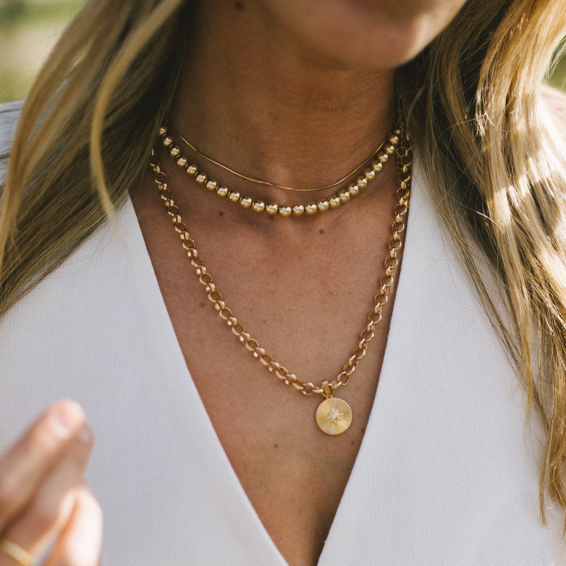 Gold ball choker on sale necklace