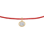 Bezel Oval Red Cord Necklace