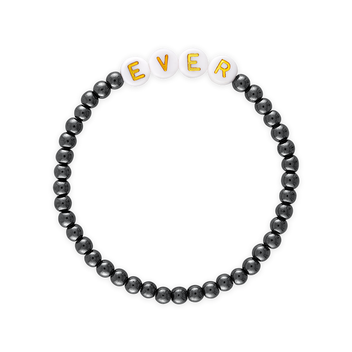 Black Pearl Custom Word Ball Bracelet