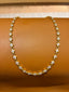Alternating Bezel Circle & Loop Chain Necklace - 4mm wide, 15" length