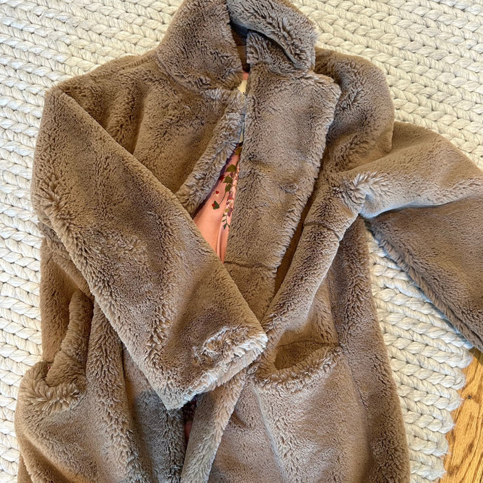 Pink Memories Faux Fur Jacket Size 40