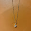Bezel Cirlce Drop Necklace Chain WS