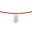 Large Bezel Pear Red Cord Necklace