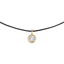 Round Bezel Leather Necklace