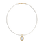 Round Bezel Pearl Necklace