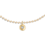 Round Heart Ball Chain Necklace - White