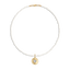 Round Heart Pearl Necklace - White