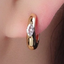 Marquise Huggies - gold filled huggie hoop earrings with marquise CZ stone