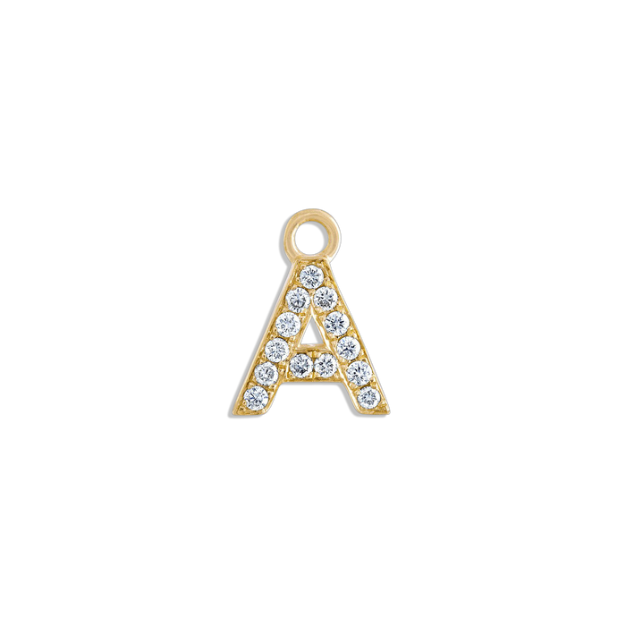 Diamond Intitial Charm | Alexa Leigh 14K Yellow Gold / One Size / M