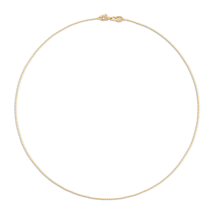 1MM Diamond Cut Gold Ball Chain Necklace