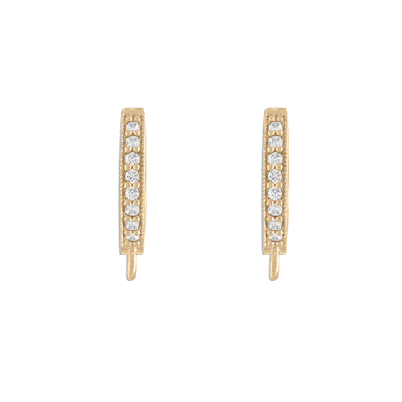 Crystal Huggie Hoops with Charm Attachment