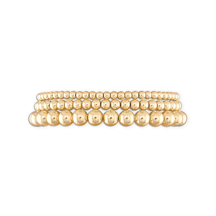 Gold ball 2025 bracelets stack
