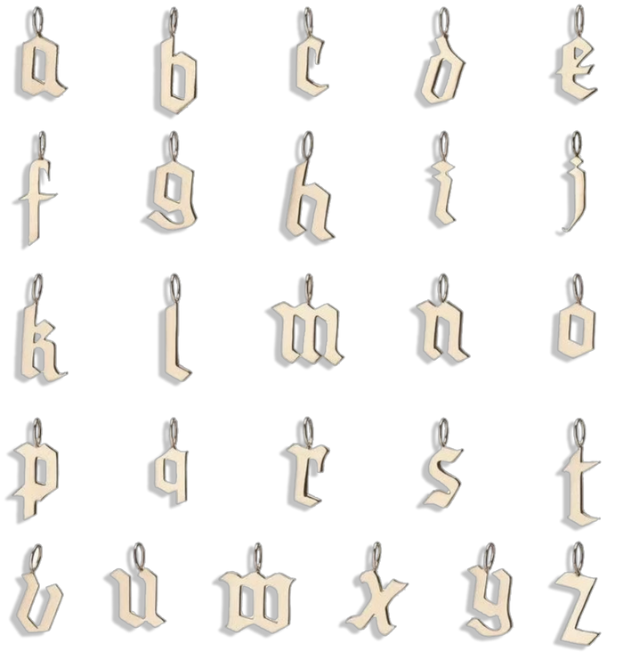 Gothic letter charms wholesale discount