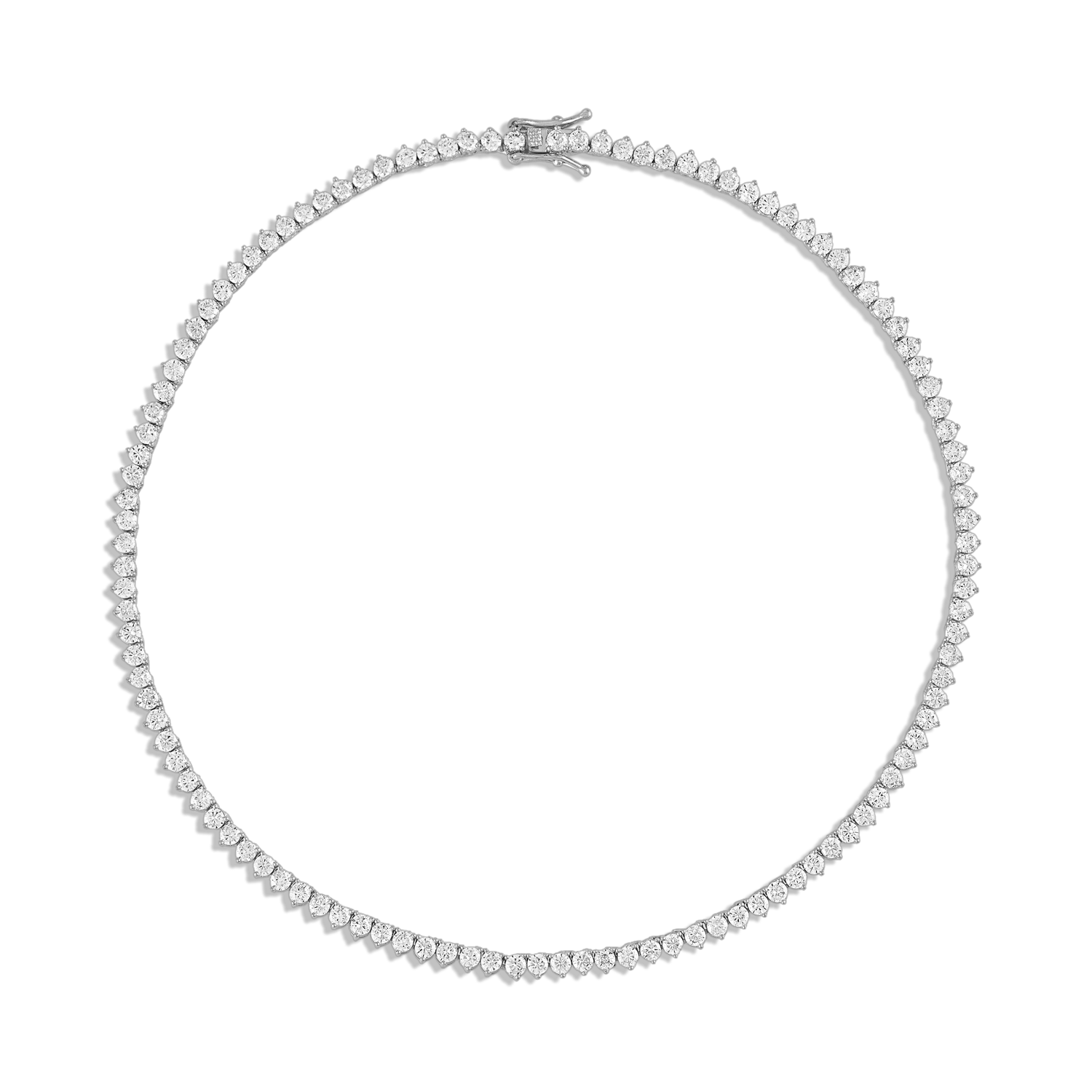 Cubic Zirconia Graduating Tennis Necklace in Solid Sterling Silver | Banter