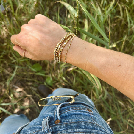 Square Beaded Bracelet Stack