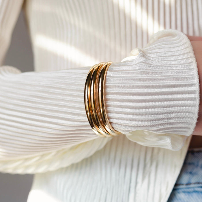 Gold Bangle Stack